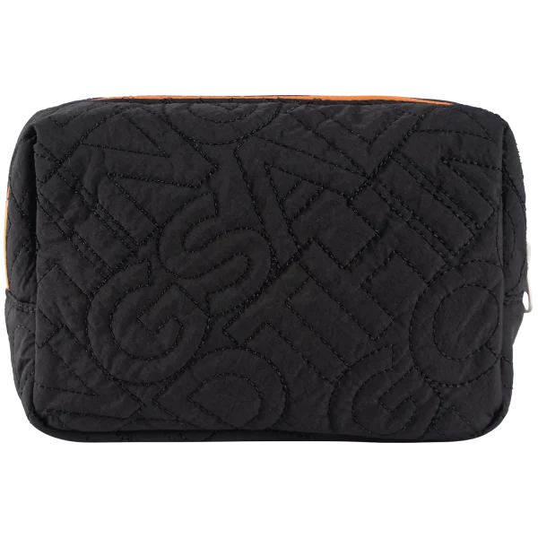 Black nylon toiletry bag