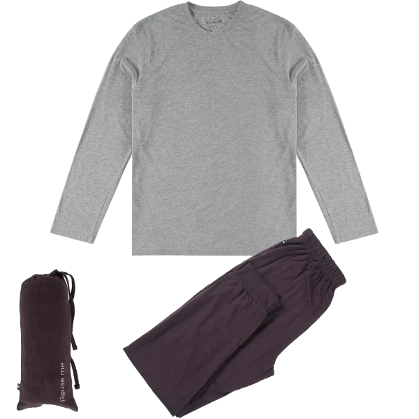 Portable long-sleeved thermal pajama set